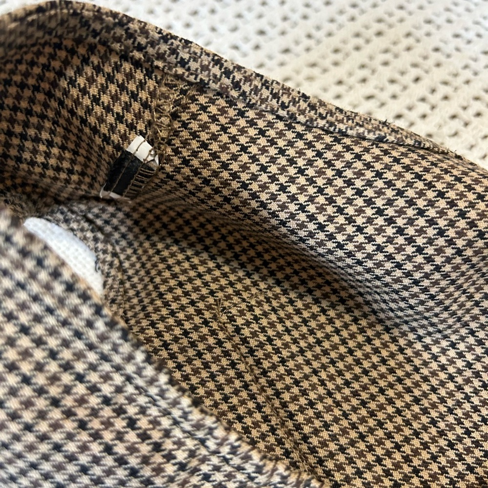 Button-Front Waistcoat Vest in Brown and Beige Plaid Size M - Picture 5 of 5